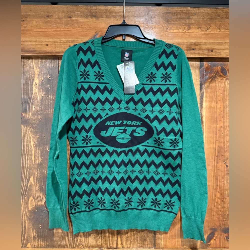 Ugly Christmas Sweater NFL New‎ York Jets  Size Large NWT